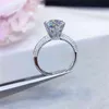 1ct 3ct 5ct qualidade corte anéis de casamento cor alta clareza moissanite diamante festa de aniversário anel para mulheres luxo 18k ouro jóias 237y