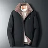 Männer Wolle Mischungen Winter Fleece Dicke Jacke Männer Warme Grau Windjacke Pelz Kragen Mantel Plus Größe Hohe Qualität Marke mode Winter Lamm Wolle Parka 220915