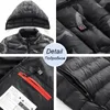 Men's Down Parkas Winter Warm USB Heating Fleece Jackets Smart Thermostat Detachable Hooded Heated Waterproof Jacket 220915