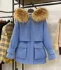 Womens Down Parkas Parkas Grande Raccoon Fur com capuz de inverno Down Coat Women 90% Jaqueta branca de pato baixo