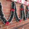 나무 장식을위한 활 고리 리본 화환과 크리스마스 장식 화환 야외 교수형 겨울 파티 용품 220914