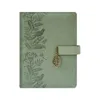 Notepads A5 Loose-leaf Scrapbook Journal Notepad Leaves Pendant Personal Diary Refillable Travel Journal w/ Magnetic Clasp 220914