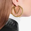 Lettera V Designer Women Ear Ring Fashion Oreger Gold For Womens Gioielli Classico Orecchini a cerchio Wedding Lady Gift25803323373