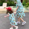 Familie passende Outfits Mon und ich Sommerkleid koreanischen Stil Mutter Tochter passende Kurzarm Baumwolle Blumenkleider Frauen Baby Mädchen Kleidung 220914