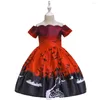 Girl Dresses Girls Halloween Witch Tutu Costume Kids Party Clothing Princess Dress Children Pumpkin Printed