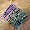 Ny Theone Balisong Butterfly Trainer Training Knife Not Sharp D2 Blade Channel Titanium Handle Swing Jilt Knives Ex10 Chimera Hom Ab Triton Squid Nautilus Cyoz BM42