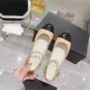 2023 New Classic Women's Flats Colors Mixed Colors أصلي أحذية الباليه من الجلد العلامات التجارية الفاخرة أحذية ملونة جولة إصبع القدم فستان SIZE42