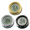 3 renk puro humidor higrometre gösterge termometre mini dijital lcd ekran Uygun sıcaklık sensörü yuvarlak nem ölçer