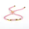 Pulseiras de elos Dankaishi Long Tube Spacer Pedra Natural Charm Bracelet Ajustável Macrame Corda Corrente Bracelete Para Aniversário Da Menina Gif