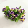 Faux Floral Verdure 681012507090 Pcs Mix Violet Fleur Cerise Farine Fils Baies Bundle Diy Noël Gâteau De Mariage Coffret Cadeau Couronnes Décor J220906