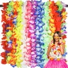 Украшение вечеринки Гавайские искусственные цветы венок из ожерелья для гирлянды на гавайский пляж Луау Летние тропические свадебные.