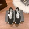 Cnel Casual Shoes Womens Trainers Fabric Suede Kidskin inter locking Lace-up Sneakers girls Black white Grey Orange Flat Comfortable shoe