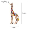Broches exquise créativité émail girafe pour femmes mignon Animal broche broche bijoux de mode couleur or cadeau enfants