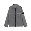 Stones Island Spring Compass Badge Sleeve Patched Stone Women 남성 포켓 코트 스트리트웨어 턴 다운 칼라 Windbreaker Stone Jacket 454