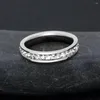 Anelli a grappolo classici ad anello in acciaio inossidabile gioiello alla moda zirconia cubica