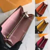 clemence wallet M60742 sac de créateur Matériel de couleur or portefeuille long de luxe 8 emplacements pour cartes de crédit t sac à main en toile spéciale pour femme Poche à monnaie zippée fleur marron