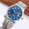 MKSF Pilots Mark Xvii IW326506 Mens Watch Miyota 9015 Automatic Blue Dial 41mm Big Date Stainless Steel Bracelet Gents Watches Timezonewatch E212a5