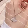 Jewelry divas dream Necklaces designers Fan shape necklace diamonds White pink Green Chalcedony small skirt female elegant jewelry for women