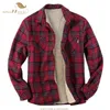 Men's Jackets SISHION Red Plaid Casual Men's Long Sleeve Shirt High Quality Lined Feece Warm Shirt Jacket SP1677-4 T220914