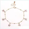 Wonlife Gussy Gros Élégant Rose-Or Petite Étoile De Mer Dames Chaîne Cheville Bracelet Pieds Nus Sandale Plage Pied Bijoux Pour Dhc4Q