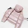 여자 다운 파파 파카 트렌디 브라이트 페이스 페이스 파울로 두 배로 흰 오리 디자인 짧은 후드 핑크 겨울 코트 복어 재킷 220914
