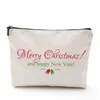 Sacchi cosmetici DHL100ps Donne in cotone Lince Merry Christmas Letter Borsa di stoccaggio Mescola Colore