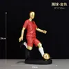 Decorative Objects Black and Red Figurines Football Soccer Players Ornaments Home Office Desktop