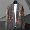 Mens Sweaters Luxury Drill Cardigan Sweater Men Clothing Hombre Botone Outwear SweaterLetter Printed Jacket 220914