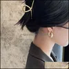 フープハギークラシック銅合金滑らかなメタルフープイヤリング女性ファッション韓国ジュエリー気質ガールズデイリーウェア5582 Q2 DR DHDZN
