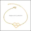 Chaîne à maillons Nouveaux bracelets d'animaux Chaîne en or Bijoux Papillon Croix Elephent Coeur Bracelet à breloques pour femmes Saint Valentin 152 U2 Dro Dhbfs