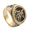 Wedding Rings Fashion Jewelry Stainless Steel Cross Ring Men Trendy Simple Punk Gift 28037