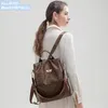 Whole factory ladies shoulder bag 2 colors outdoor leisure leather backpack simple printed handbag sweet lovely metal decorati1015744