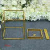 Party Decoration Gold-Plated Wedding Flower Stand Geometric Box Vase Road Lead Iron Thri-Dimensional Ornament Event Backdrop