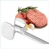 Meat Poultry Tools 19.5Cm Kitchen Aluminum Alloy Loose Tenderizers Meat Hammer Two Sides Pounders Knock-Sided For Steak Pork Tools A Dhrwv