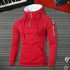 Mężczyzn Bluzy Bluzy Mężczyzny Fashion zamek z kapturem z kapturem z kapturem z kapturem Męska swoboda z kapturem Hip Hop Hip Hop Streetwear Solid Pullover Red 220914