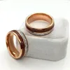 Wedding Rings Rose Gold Wood Tungsten Carbide For Women And Men Comfort Fit Band Alliance 8mm Hand Finger Jewelry