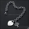 Bangle Bangle Fashion Bracciale cuore in acciaio inossidabile con 26 lettere ciondolo A-Z Charm gioielli alfabeto iniziale per le donne 3388 Q2 Dro Dhreu