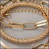 Pulseira 3pcs/conjunto de moda link grossa link pulseiras de pulseiras para mulheres capa vintage