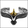 Armreif, Adler-Manschettenarmband, Valentinstagsgeschenk für Freund, verstellbar, offener Stammes-Wildtierschmuck, indische Flügelarmbänder 1198 Drop Dhtza