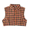 Boogbladen volwassen dames plaid nep kraag afneembare kragen voor vrouwen revershemd valse blouse nep kraagie