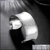 Cuff New Arrival Pure 925 Sterling Sier Bangle Bracelets Women Smooth Open Bracelet Fashion Jewelry Engagement Christmas Gift 1220 T2 Dhrwv