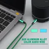 Accessoires d'éclairage en alliage d'aluminium mâle au câble audio 3.5Mm Aux couleur tressé ligne d'enregistrement voiture universel