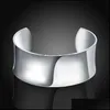 Cuff New Arrival Pure 925 Sterling Sier Bangle Bracelets Women Smooth Open Bracelet Fashion Jewelry Engagement Christmas Gift 1220 T2 Dhrwv