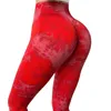 Leggings pour femmes tie-dye Fitness Leggings sans couture tricoté fesses de pêche pantalons de yoga vêtements de sport pour femmes pantalons Sexy hanche fesses pantalon 220914