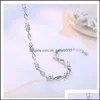 Link Kette 925 Sterling Silber Schmuck Armband Hohe Qualität Retro Mode Frau Lila Kristall Vier Zinken Diy Länge 20,5 cm 810 Z2 Dr Dh6F7