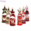 Juldekorationer Fengrise för Home Santa Claus Wine Bottle Cover Snowman Stocking Gift Holders Xmas Navidad Decor År 220914