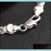 Link Chain 925 Sterling Sier 6mm Fl Sideways Bracelet for Women Men chain 20cm Fashion Consigner Jewelry 1217 T2 Drop Deliv dhnyq