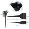 Hair Color Mixing Bowls 12 Pieces Black Plastic Bowl Coloring Brush Barber Shop Tools