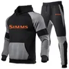 Mens Tracksuits Simms Fishing Mens Long Sleeves Patchwork Tracksuit Hoodies Sweatshirt Tops Pants Sports High Street Two Pieces Suits 220915