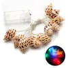 Strijkers 1,2 m Fairy Slaapkamer Huis met timer Sea Shell Holiday Decoratie Nautical 10Led String Lights Battery Operated Stripe